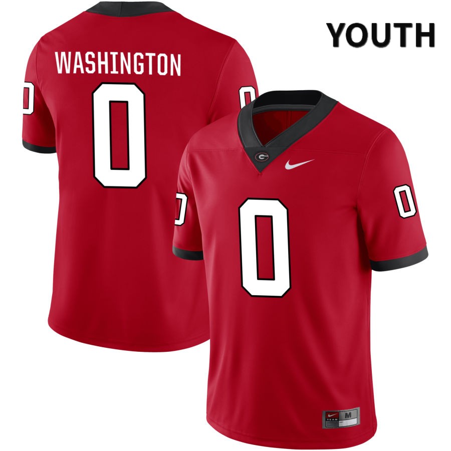 Georgia Bulldogs Youth Darnell Washington #0 Red 2022 NIL Stitched College UGA Football Jersey 23MY014LZ